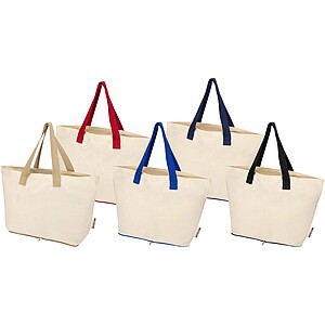 Sierra 140 g/m2 GRS recycled foldable cotton tote bag 7L, natural