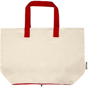 Sierra 140 g/m2 GRS recycled foldable cotton tote bag 7L, natural