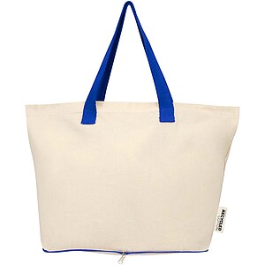 Sierra 140 g/m2 GRS recycled foldable cotton tote bag 7L, natural