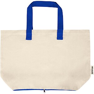 Sierra 140 g/m2 GRS recycled foldable cotton tote bag 7L, natural