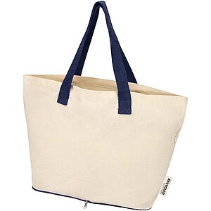 Sierra 140 g/m2 GRS recycled foldable cotton tote bag 7L, natural