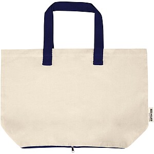 Sierra 140 g/m2 GRS recycled foldable cotton tote bag 7L, natural