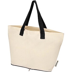 Sierra 140 g/m2 GRS recycled foldable cotton tote bag 7L, natural