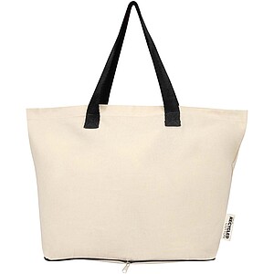 Sierra 140 g/m2 GRS recycled foldable cotton tote bag 7L, natural