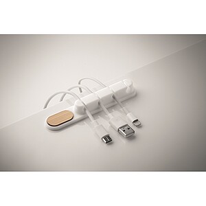 Silicone cable organiser, white