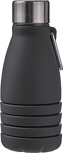 Silicone foldable drinking bottle 550 ml Erin, black