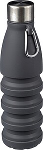 Silicone foldable drinking bottle 550 ml Erin, black
