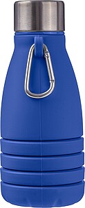 Silicone foldable drinking bottle 550 ml Erin, cobalt blue