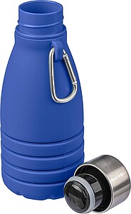 Silicone foldable drinking bottle 550 ml Erin, cobalt blue
