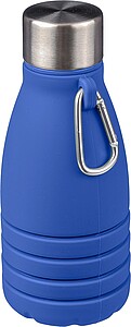 Silicone foldable drinking bottle 550 ml Erin, cobalt blue