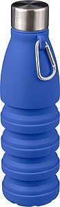 Silicone foldable drinking bottle 550 ml Erin, cobalt blue