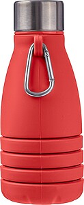 Silicone foldable drinking bottle 550 ml Erin, red