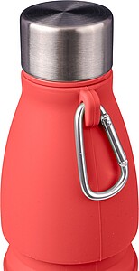 Silicone foldable drinking bottle 550 ml Erin, red