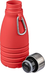 Silicone foldable drinking bottle 550 ml Erin, red