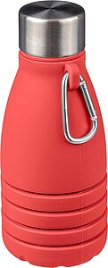 Silicone foldable drinking bottle 550 ml Erin, red
