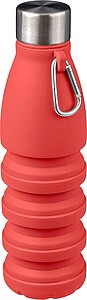 Silicone foldable drinking bottle 550 ml Erin, red