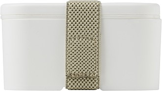 Single layer lunch box, white/grey