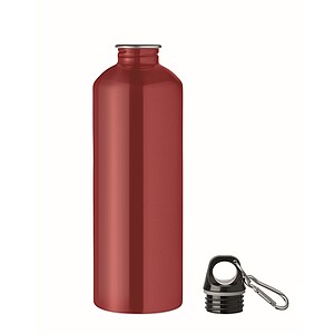 Single wall bottle 1000ml, red