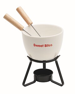 Small ceramic fondue set for two