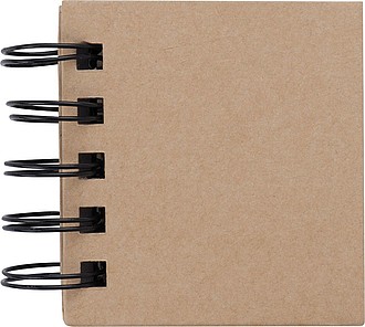 Small ring-binder with sticky notes, brown