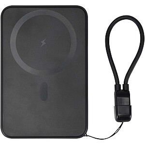 SMART 5000 mAh recycled plastic magnetic power bank with lanyard
