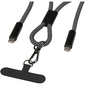 SMART 65W RPET charging cable with lanyard