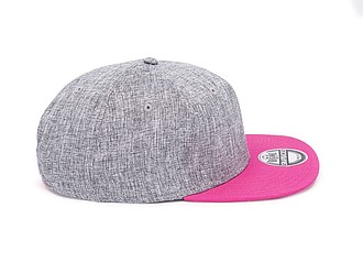 Snap melange cap, melange grey/fuchsia