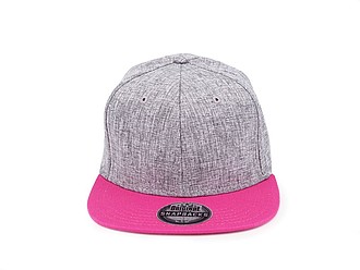 Snap melange cap, melange grey/fuchsia