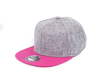 Snap melange cap, melange grey/fuchsia