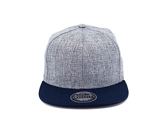 Snap melange cap, melange grey/navy