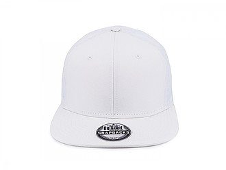 Snap mesh cap, white