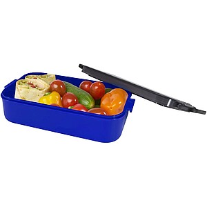 Snappy lunch box and cutlery set, blue