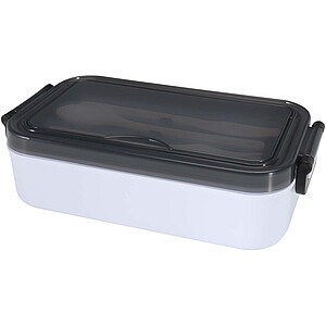 Snappy lunch box and cutlery set, white