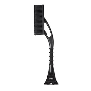 Snow brush in PET with soft finish hair on the tips with integrated ice scraper