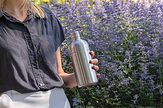 Soda RCS certified re-steel carbonated drinking bottle, silver