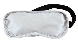 Soft sleeping mask, adjustable elastic band with plastic closure,colour silver