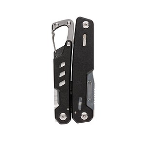 Solid multitool with carabiner, black