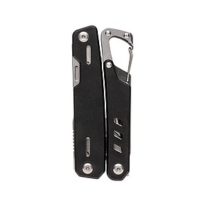 Solid multitool with carabiner, black