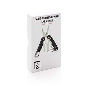Solid multitool with carabiner, black