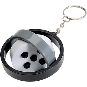 Spinx recycled plastic gyroscope fidget keychain, solid black