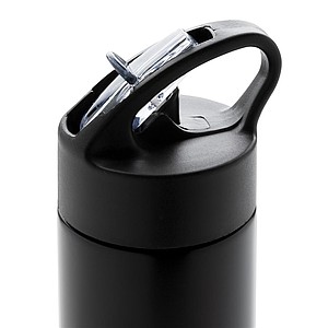 Sport bottle with straw,black