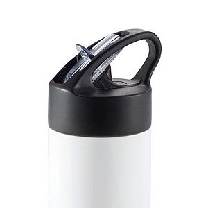 Sport bottle with straw, white