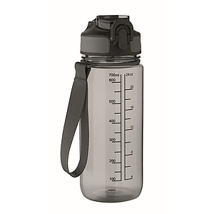 Sports bottle 700ml, transparent grey
