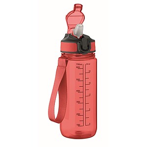 Sports bottle 700ml, transparent red