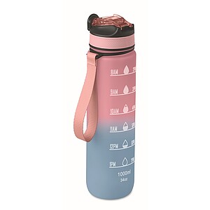Sports water bottle RPET 1L, baby pink