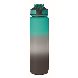 Sports water bottle RPET 1L, black/blue