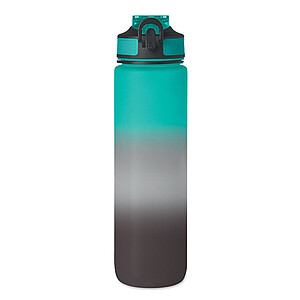 Sports water bottle RPET 1L, black/blue