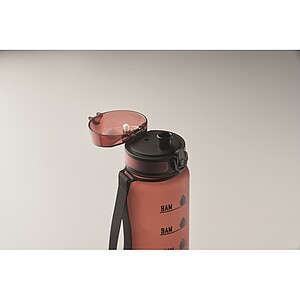Sports water bottle RPET 1L, burgundy