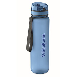 Sports water bottle RPET 1L, transparent light blue