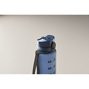 Sports water bottle RPET 1L, transparent light blue